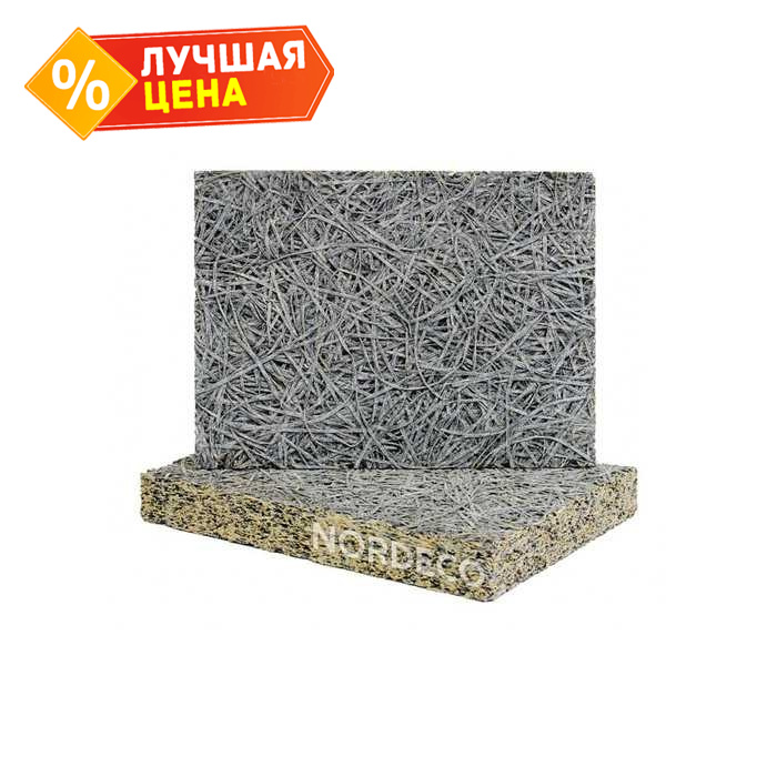 Фибролитовая плита Nordeco ФП 450-25С 2400х600х25 средней плотности на сером цементе